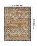 Area Rug 2438x3048mm Large Washable Non-Slip Brown Green