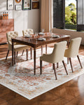 Area Rug 2438x3048mm Washable Non-Slip Brown Red Carpet