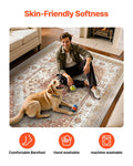 Area Rug 2438x3048mm Washable Non-Slip Brown Red Carpet