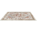 Area Rug, 2438.4 x 3048 mm Large Washable Rug, Non-Slip and Tear-Resistant Soft Carpet, Pet & Child Friendly Vintage Area Rugs, Indoor Mat for Bedroom, Living Room, Kids Room, Office, Brown Red
