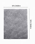 Indoor Plush Area Rugs, 2.44 x 3.05m Soft Plush Carpet, Furry Shag Area Rugs for Living Room, Bedroom, Sunroom, Modern Home Decor Aesthetic, Non-Shedding, Non-Woven, Slip-Resistant, Smoke Gray