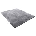 Indoor Plush Area Rugs, 2.44 x 3.05m Soft Plush Carpet, Furry Shag Area Rugs for Living Room, Bedroom, Sunroom, Modern Home Decor Aesthetic, Non-Shedding, Non-Woven, Slip-Resistant, Smoke Gray