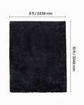 Indoor Plush Area Rugs, 2.44 x 3.05m Soft Plush Carpet, Furry Shag Area Rugs for Living Room, Bedroom, Sunroom, Modern Home Decor Aesthetic, Non-Shedding, Non-Woven, Slip-Resistant, Black