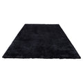 Indoor Plush Area Rugs, 2.44 x 3.05m Soft Plush Carpet, Furry Shag Area Rugs for Living Room, Bedroom, Sunroom, Modern Home Decor Aesthetic, Non-Shedding, Non-Woven, Slip-Resistant, Black