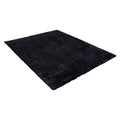 Indoor Plush Area Rugs, 2.44 x 3.05m Soft Plush Carpet, Furry Shag Area Rugs for Living Room, Bedroom, Sunroom, Modern Home Decor Aesthetic, Non-Shedding, Non-Woven, Slip-Resistant, Black