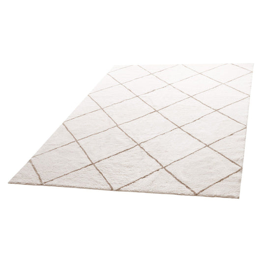 Indoor Plush Area Rugs, 2.44 x 3.05m Plush Carpet, Area Rugs Furry with Long Plushs Pile, Thick & Durable High-Pile Rug for High-Traffic Areas, Bedroom, Non-Shedding & Non-Slip Backing, Beige