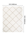 Indoor Plush Area Rugs, 2.44 x 3.05m Plush Carpet, Area Rugs Furry with Long Plushs Pile, Thick & Durable High-Pile Rug for High-Traffic Areas, Bedroom, Non-Shedding & Non-Slip Backing, Beige
