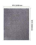 Indoor Plush Area Rugs, 2.44 x 3.05m Plush Carpet, Area Rugs Furry with Long Plushs Pile, Thick & Durable High-Pile Rug for High-Traffic Areas, Non-Shedding & Non-Slip Backing, Blue-Gray