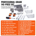 Mechanics Tool Set Socket Set 145pc 1/4