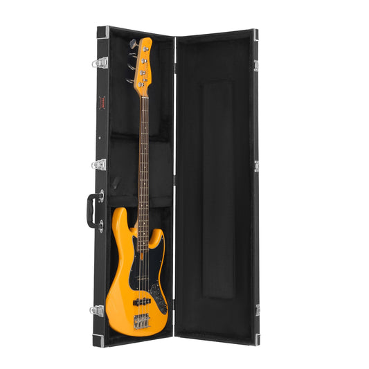 Bass Guitar Hard Case, 1220 mm Rectangular Guitar Hard Case, With Lock Latch Keys Handle, PVC Padding Soft Lining Water-Resistant Hard Shell Guitar Case, for 990-1180 mm Bass Guitars, Black