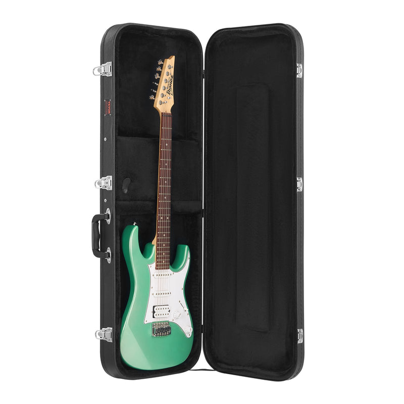 Electric Guitar Hard Case 1095mm Black PVC Padded Water-Resistant