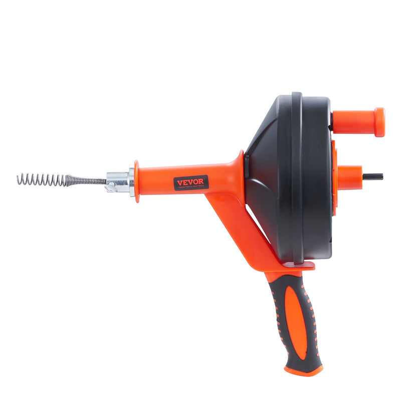 Drain Auger 25ft 1/4in Drum Snake Clog Remover Manual Feed
