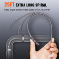Drain Auger 25ft 1/4in Drum Snake Clog Remover Manual Feed
