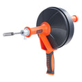 Drain Auger 25ft 1/4in Drum Snake Clog Remover Manual Feed