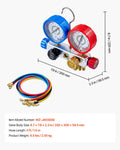 AC Manifold Gauge Set R22 R404A R410A R12 4 Way 1.5m Hoses