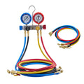 AC Manifold Gauge Set R22 R404A R410A R12 4 Way 1.5m Hoses