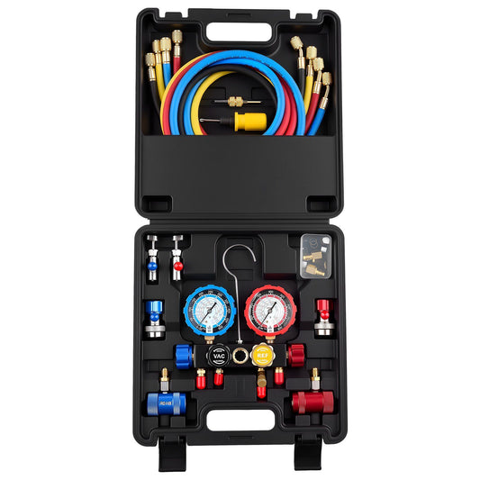 AC Manifold Gauge Set R134a R404A R22 R1234yf 4 Way 1.5m