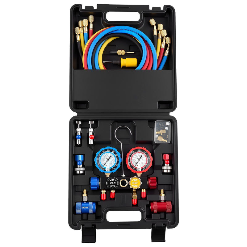 AC Manifold Gauge Set R134a R404A R22 R1234yf 4 Way 1.5m