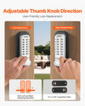 Mechanical Keyless Door Lock 14 Key Zinc Alloy Waterproof Gate