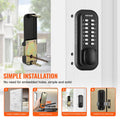 Mechanical Keyless Door Lock 14 Digit Keypad Waterproof Zinc Alloy