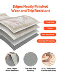 Area Rug 2743x3658mm Brown Red Washable Non-Slip Carpet
