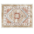 Area Rug 2743x3658mm Brown Red Washable Non-Slip Carpet