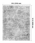 Area Rug 2743x3658mm Large Washable Boho Grey Non-Slip Soft