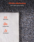 Indoor Plush Area Rugs, 2.74 x 3.66 m Plush Carpet, Area Rugs Furry with Long Plushs Pile, Thick & Durable High-Pile Rug for High-Traffic Areas, Non-Shedding & Non-Slip Backing, Blue-Gray