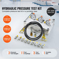 Hydraulic Pressure Test Kit 250/400/600bar 3 Gauges 11 Couplings