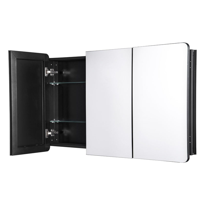 Aluminum Medicine Cabinet 40inch Mirror 4-Shelf Bathroom Wall Mount