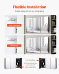 Aluminum Medicine Cabinet 40inch Mirror 4-Shelf Bathroom Wall Mount