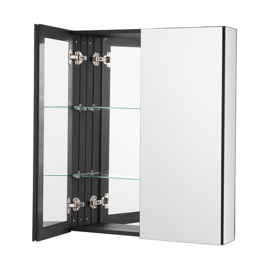 Medicine Cabinet, 26 x 30 inch, Medicine Cabinet for Bathroom with Mirror, Aluminum Frame Bathroom Wall Cabinet, 2-layer Adjustable Shelves, Recessed & Wall-mounted Installation