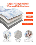 Area Rug 1524x2133mm Washable Non-Slip Soft Carpet Blue