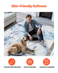 Area Rug 1524x2133mm Washable Non-Slip Soft Carpet Blue