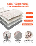 Large Washable Area Rug 1.8x2.7m Non-Slip Beige Carpet