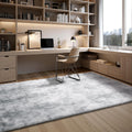 Indoor Plush Area Rugs, 1.83x2.74 m Soft Plush Carpet, FFurry Shag Area Rugs for Living Room, Bedroom, Modern Home Decor Aesthetic Long-Pile Rug, Non-Shedding, Slip-Resistant, Tie-Dye Light Gray
