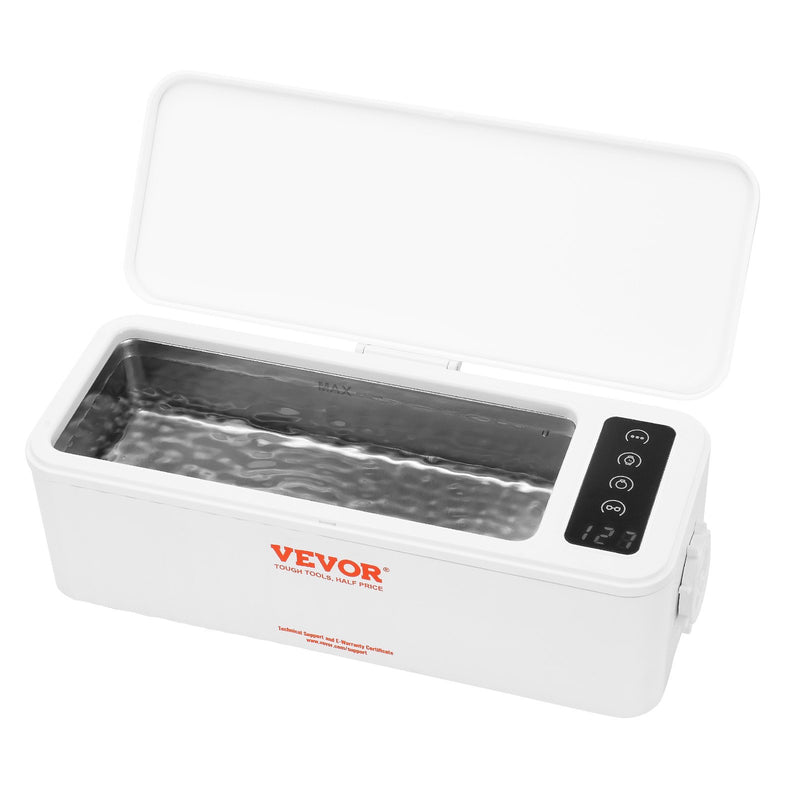 Ultrasonic Jewellery Cleaner Machine 470ml 4 Timer Modes Basket