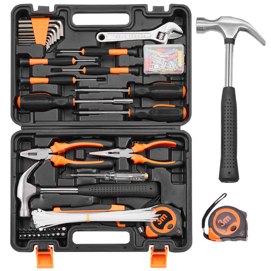 132 Piece Tool Kit Set Household Hand Tools Portable Case