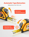 Tape Measure 7.6m Retractable Imperial Metric Decoration