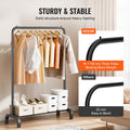 Clothes Rack Heavy Duty Garment Rail with Storage Shelf Bedroom