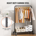 Clothes Rack Heavy Duty Garment Rail with Storage Shelf Bedroom