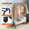 Clothes Rack Heavy Duty Garment Rail with Storage Shelf Bedroom