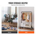 Clothes Rack Heavy Duty Garment Rail with Storage Shelf Bedroom