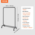 Clothes Rack Heavy Duty Garment Rail with Storage Shelf Bedroom