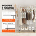 Heavy Duty Clothes Rack Double Rod 272kg Adjustable Extendable