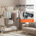 Heavy Duty Clothes Rack Double Rod 272kg Adjustable Extendable