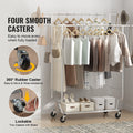 Heavy Duty Clothes Rack Double Rod 272kg Adjustable Extendable