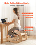 Ergonomic Kneeling Chair Wooden Posture Knee Adjustable Height Gray