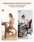 Ergonomic Kneeling Chair Wooden Posture Knee Adjustable Height Gray