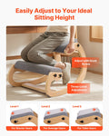 Ergonomic Kneeling Chair Wooden Posture Knee Adjustable Height Gray